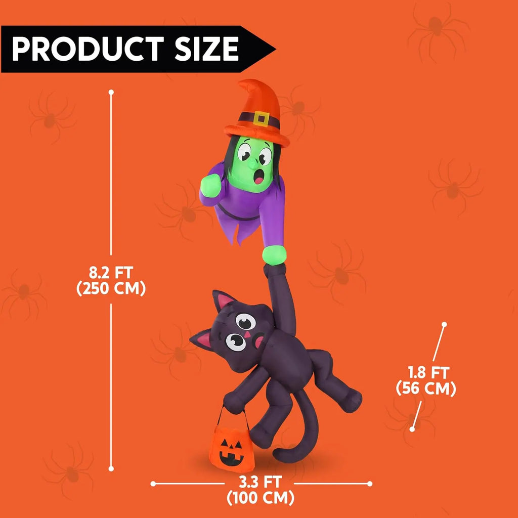 8 ft Witch & Cat Halloween Inflatable — product view 4